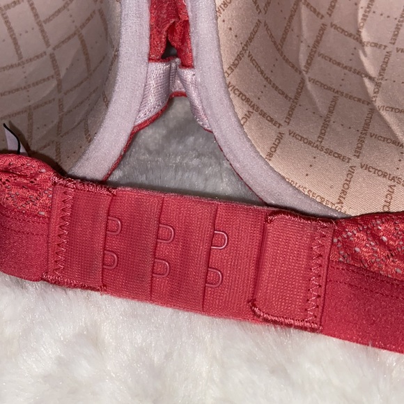 VICTORIA'S SECRET VS Perfect Shape Underwired Push Up Bra  Pink Floral Lace  32D - Picture 8 of 10